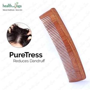 HealthAndYoga PureTress Peine de Madera de Neem Ecológico de Dientes Finos, Peine de Madera Natural para Peinar Cabello Encrespado (Uso Doméstico, Mejor Precio) - Product Image 3