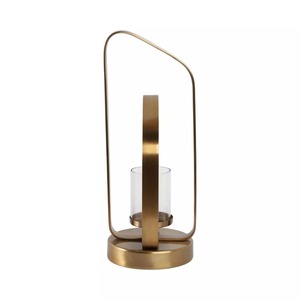 Lanterne à bougie en aluminium moderne, 17 pouces de haut, faite à la main, écologique, durable, décoration d'intérieur - Product Image 2