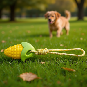 Jouet à mâcher en TPR en forme d'épi de maïs avec ficelle, 13 cm, jouet de dentition pour chien - Product Image 3