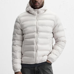 Dernière conception, veste bomber d'hiver à capuche personnalisable, grande taille, respirante, col montant, poignets élastiques, fermeture éclair, passepoil. - Product Image 4