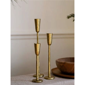 Handmade Hammered Aluminum Gold Candle Holder Set Vintage <b>Tall</b> Metal Candlestick Elegant Dinner <b>Table</b> Wedding Decor Wholesale - Product Image 1