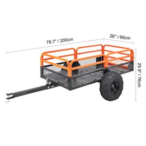 Rimorchio Ribaltabile in Acciaio per ATV, Capacità di Carico 1500 Libbre, 15 Piedi Cubi, Carrello Rimovibile per Costruzioni e Giardinaggio - Product Image 5