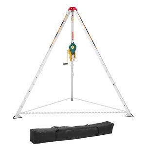Kit di Sollevamento con Treppiede per Soccorso Pesante, Verricello da 2600 Libbre, Gambe Regolabili da 4,76 Piedi, Cavo da 98,5 Piedi, Protezione Anticaduta per Spazi Confinati - Product Image 1