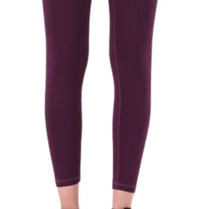 Women's <b>Burgundy</b> High Waist Full Length Leggings Stretch Fitted Yoga Pants for Workout Running Fitness Training Gym Casual - Product Image 3