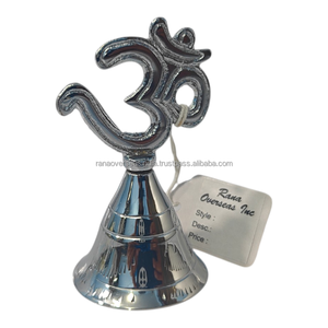 Cloche à main en laiton plaqué argent - Décoration d'intérieur traditionnelle et moderne, écologique, cadeau spirituel pour la méditation et le yoga - Product Image 5