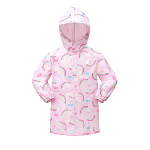 Kids Rainwear Reflective Stripe Children Waterproof Poncho With Face Cover Cartoon Raincape <b>Raincoat</b> School Travel Kids Rainwear - Product Image 1