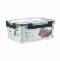Ensemble de vaisselle rectangulaire 3 pièces, boîte de conservation hermétique, plastique alimentaire sans BPA, couvercles anti-fuite, fermeture rapide, compatible micro-ondes et congélateur