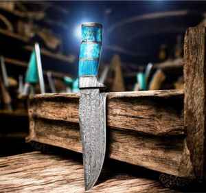 Couteau de chasse haut de gamme en acier Damas forgé à la main, personnalisé, avec manche en os, couteau de chasse médiéval sur mesure - Product Image 1