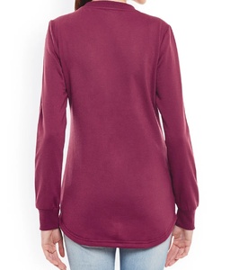Venta al por mayor Casual Wear Comfort High Quality Women Solid Street Wears Service Cotton Crewneck Drop-shoulder Fashion Sweatshirt - Product Image 3
