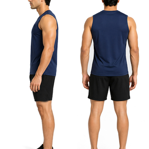 Men Athletic Sleeveless <b>Compression</b> Shirt Flexible Fit Breathable Fabric Ideal For Running Sports And Outdoor Work - Product Image 5