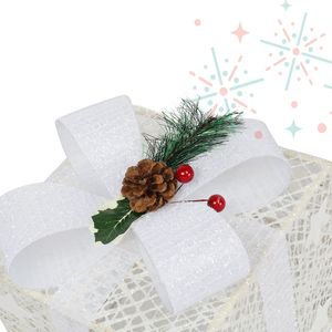 Decorazioni per Feste: Set di 3 Supporti Quadrati in Plastica con Luci LED Bianco Caldo e Confezione Regalo - Product Image 5