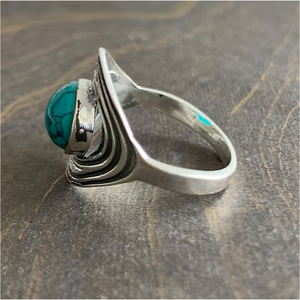 Luxurious Vintage <b>Turquoise</b> <b>Ring</b> 925 Sterling Silver Handmade Designer Statement Jewelry For Unisex Daily Wear - Product Image 5