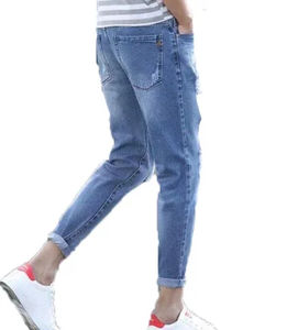 Jeans en denim pour homme personnalisés, nouvelle collection, décontractés, de qualité supérieure, design tendance, coupe skinny, déchirés, effet usé - Product Image 2