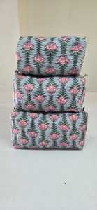 Ensemble de trousses de maquillage de voyage, pochette cosmétique en coton matelassé doux, organiseur de toilette, sacs de rangement réutilisables à fermeture éclair, prix de gros - Product Image 2