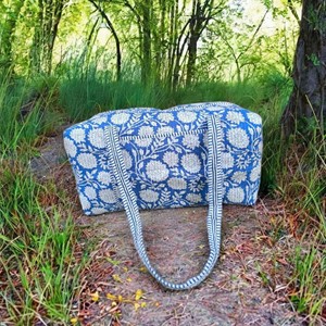 Bolsa de Lona Acolchada de Algodón con Estampado Artesanal Indio, Ligera y de Lujo, para Mujer, Viajes y Compras, Pedidos al por Mayor - Product Image 3