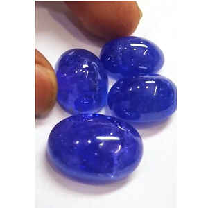 Lote de 4 Piezas de Tanzanita Natural de 18mm a 23mm, Cabujón Ovalado, 109 Quilates, Iroc Sales, Gemas Genuinas de Buena Calidad, US$327 por Todo el Lote - Product Image 1