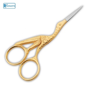 Ciseaux à ongles en forme de cigogne, couleur dorée, acier inoxydable, lame tranchante, manche rond, outil professionnel de coupe d'ongles - Product Image 1
