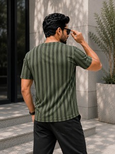 Camiseta Polo a Rayas para Hombre, de Polialgodón, Casual, de Manga Corta, Disponible al Mejor Precio, Venta de Fábrica - Product Image 4