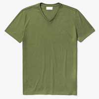Service OEM Personnalisé T-shirt Homme Col V 100% Coton Haute Qualité Respirant Anti-Plis Séchage Rapide Écologique Imprimé