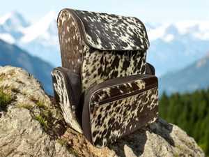 Premium Genuine <b>Leather</b> Hair Cowhide Zipper <b>Backpack</b> Letter 20-35L Capacity Multi-Function Travel School <b>Laptop</b> Bag Wholesale - Product Image 5