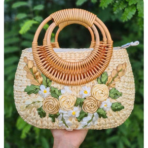 Bolsos de Hombro de Ratán Natural, Bolsos Tejidos a Mano, Proveedor Mayorista de Vietnam, Ecológicos - Product Image 4