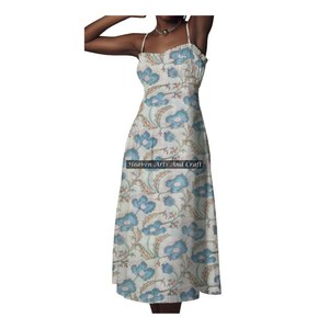 Nuevo Vestido Casual de Algodón para Mujer con Tirantes Finos, Estilo Bohemio, Midi, Tipo Túnica, Estampado a Mano, Ropa de Playa sin Mangas - Product Image 1