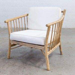 Fauteuil de salon en bambou avec coussin, mobilier naturel pour l'extérieur, salon, cuisine et patio - Product Image 4
