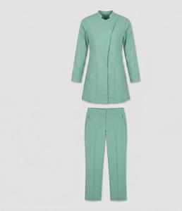 Conjunto de Uniformes Médicos Personalizables Unisex con Detección de Agujas, Pantalones y Blusa de Tela de Poliéster Tejida Personalizables - Product Image 1