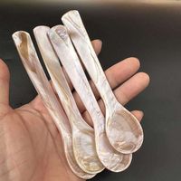 Perlmuttlöffel mit Logo Handgefertigtes Naturmuschel-Geschirr für Hotel Gastronomie Restaurantbedarf OEM-Hersteller