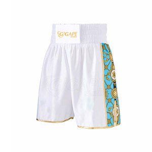 Shorts de boxe en vente directe d'usine, durables, 100% polyester, séchage rapide, respirants, logo sur le devant, couleur personnalisée, design pour adultes unisexe - Product Image 1