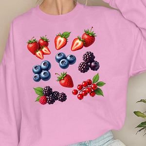 Fraises Sweatshirts pour femmes à motif de baies aux couleurs vives - Product Image 4