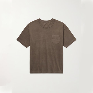 Camiseta de Algodón de Manga Corta para Hombre, Diseño Personalizado con Logotipo, Cuello Redondo, Color Sólido, Holgada, con Bolsillo en el Pecho - Product Image 1