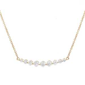 Collares de barra con solitario de diamante, minimalistas y delicados para uso diario, con cierre de langosta, colgante de 18 pulgadas para superposición, oro macizo CVD de 14K y 18K - Product Image 1