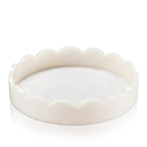 Handmade Modern Resin Tray Elegant Rounded <b>Disposable</b> Eco-Friendly Tray for Serving and Home Styling - Product Image 1