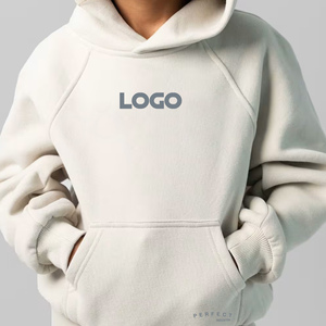 PERFECT INDUSTRY Beige Solid Color Girls Hoodies kids Sweatshirts Custom Premium Quality Winter Oversize 100% Cotton Thick Warm - Product Image 4