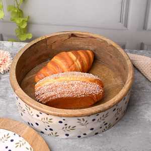 Wood Casserole <b>Pot</b> Eco-Friendly 20cm Diameter Polished Exterior Shape Tabletop Kitchen Food Warming Serving Cookware <b>Set</b> By UO - Product Image 3