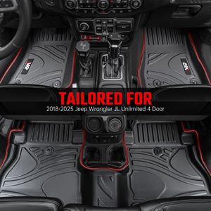 MKR Set di 3 Tappetini Auto Impermeabili e Antimacchia in TPE Nero per Jeep Wrangler JL 2018+ Modello 4 Porte Non Adatto per Jeep W+ - Product Image 3