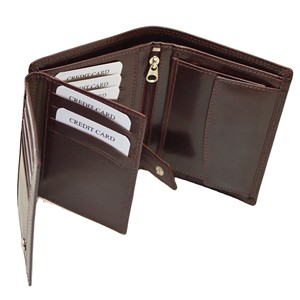 Portefeuille long en cuir véritable avec fermeture éclair, emplacements multiples pour cartes, design minimaliste unisexe - Product Image 4