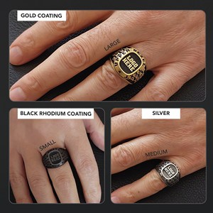 Bague d'École BOJ 011 Personnalisée en Argent et Diamant, Bague de Diplôme Universitaire Unisexe, Cadeau pour Fêtes et Occasions Spéciales, Prix Bas - Product Image 3