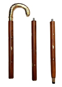 Bastones nórdicos plegables para caminar, bastón de madera telescópico para senderismo, bastones blancos de autodefensa unisex - Product Image 2