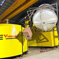 Machine de rotomoulage à carrousel pour la fabrication de réservoirs d'eau avec moteur 25-50 CV multi-tension