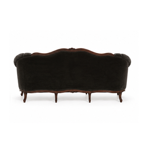 Sofá Clásico de Lujo de 3 Plazas en Madera de Teca Sólida, Mueble Vintage para Sala de Estar, Hotel, Villa o Apartamento - Product Image 4