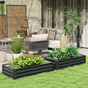 Fioriera Rialzata in Metallo Zincato 4FT X 2FT X 1FT Grigia per Coltivare Verdure, Fiori, Erbe e Piante Succulente - Product Image 2