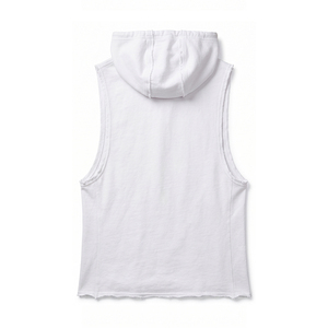 Custom LOGO Hooded Cotton-Blend GYM Tank <b>Top</b> Printed logo Plus Size Plain Men's Singlet Sports training Casual Athletic Wear - Product Image 5
