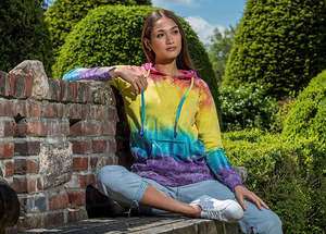 Sweat à capuche tie-dye pour femme, confort luxueux, tissu durable, imprimé dégradé lumineux et élégant, chaud et élégant - Product Image 5