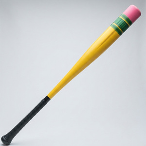 Bate de Béisbol Amarillo de 2.5 Pulgadas de Diámetro, de una Pieza, Ligero, para Entrenamiento de Principiantes y Uso Recreativo - Product Image 1