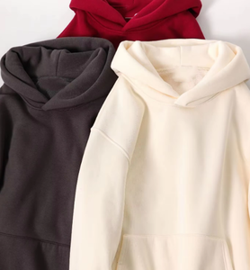 Sweat-shirt à capuche unisexe en coton mélangé surdimensionné à manches longues pour la mode streetwear - Product Image 4