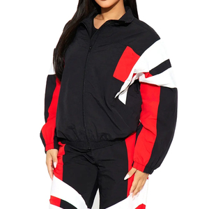 เซ็ตเสื้อกันลมสำหรับผู้หญิงชุดวอร์มมีซิปลายทาง - Product Image 3