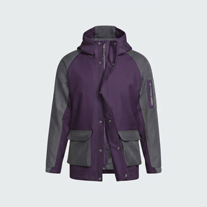 Chaqueta Cortavientos Unisex de Colores Sólidos con Capucha y Cuello Alto, Ecológica, Impermeable, de Poliéster/Algodón, a Precio Razonable - Product Image 2