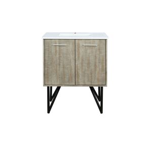 Mobile da bagno rustico in acacia con piano da 30 pollici L X 20 Pollici Top in quarzo bianco D da 30 pollici. L X 20 Pollici D - Product Image 1